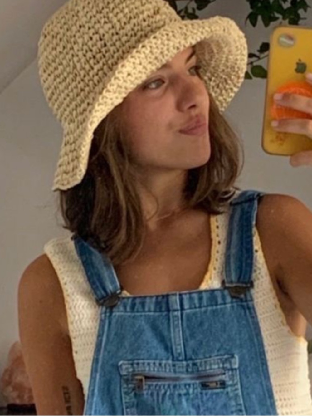 NWT Woven Straw Bucket Hat in Tan